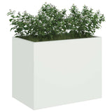 Vidaxl tuin bloempot wit 50 x 32 x 40 cm koudgewalst staal