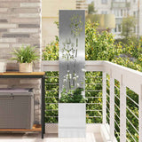 Vidaxl tuin privacy screen bloemen zilver 32 x 140 cm roestvrij staal