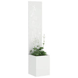 Vidaxl tuin privacy screen bloemen wit 32 x 140 cm koudgewalst staal