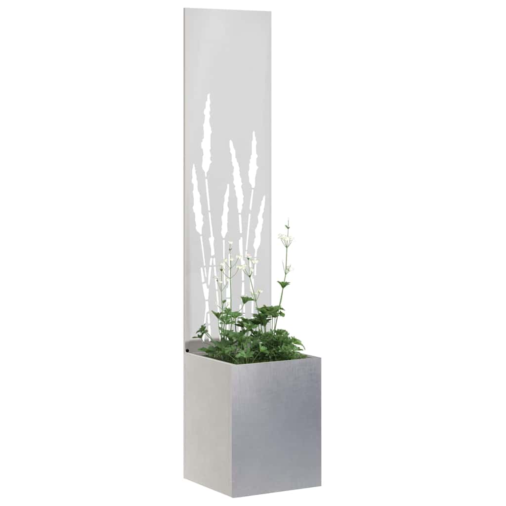 Vidaxl tuin privacy screen fretwerk zilver 32 x 140 cm roestvrij staal