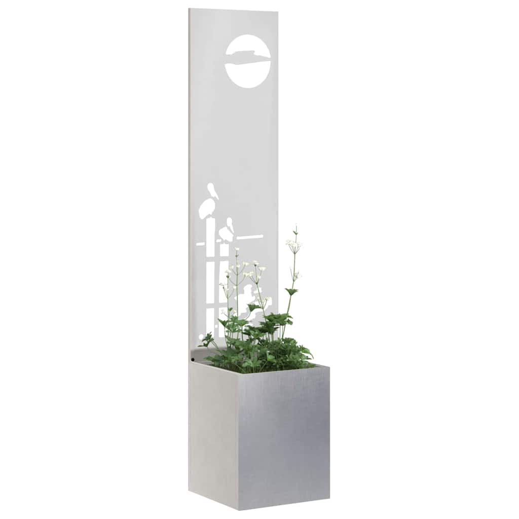 Vidaxl tuin privacy screen fretwerk zilver 32 x 140 cm roestvrij staal