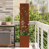 Vidaxl tuin privacy screen roestig 32 x 32 x 150 cm cortenstaal