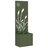 Vidaxl tuin privacy screen olijfgroen 50 x 140 cm koudgewalst staal