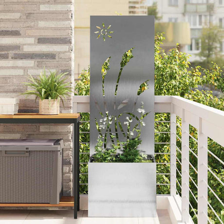 Vidaxl tuin privacy screen zilver 50 x 32 x 150 cm roestvrij staal