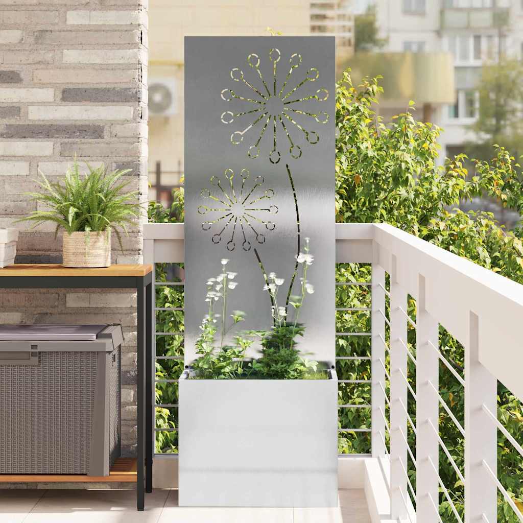 Vidaxl tuin privacy screen fretwerk zilver 50 x 140 cm roestvrij staal