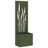 Vidaxl tuin privacy screen olijfgroen 50 x 140 cm koudgewalst staal