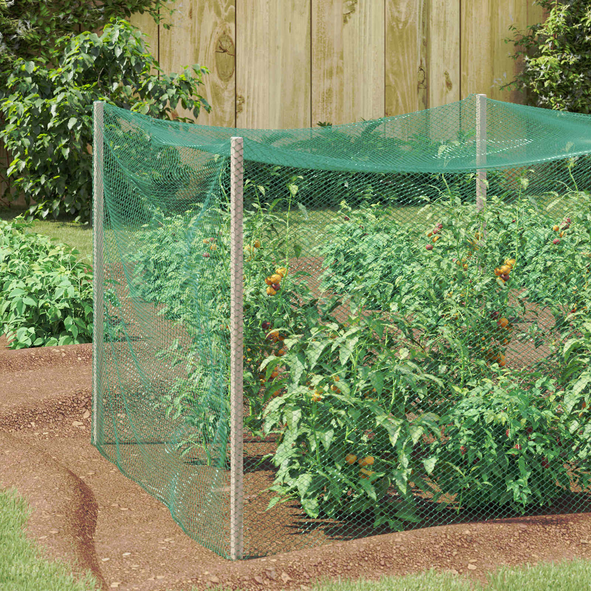 Vidaxl vogel beschermnet groen 2 x 5 m polyetheen