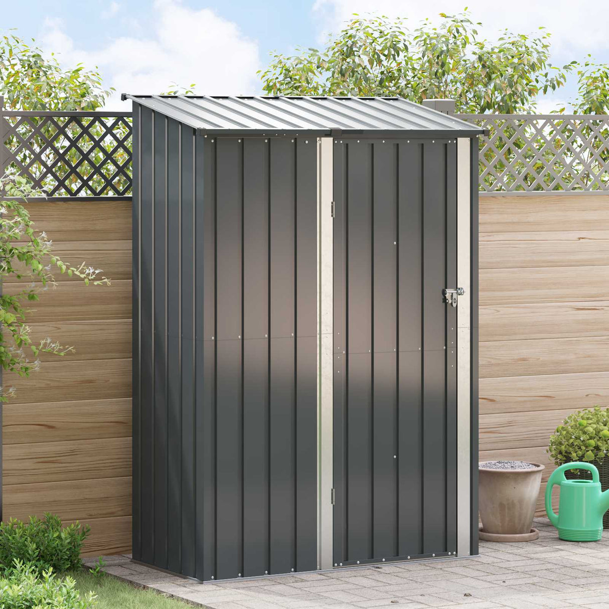 Vidaxl tuinhuisjes antraciet 140,5 x 74 x 200 cm metaal