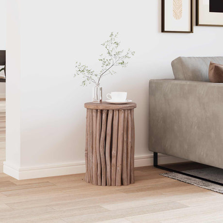 Vidaxl kruk naturel 30 x 30 x 45 cm massief teakhout