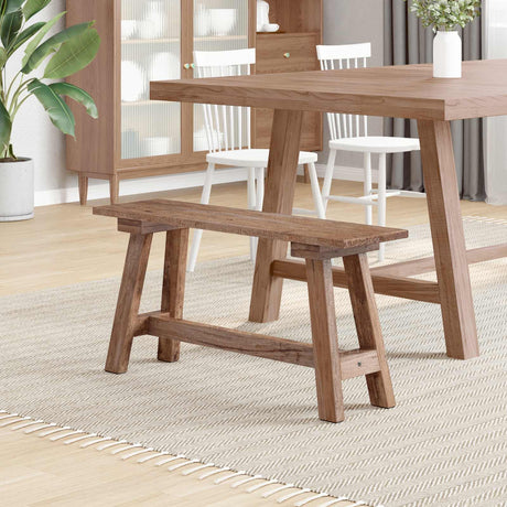 Vidaxl bank naturel 92 x 23,5 x 45,5 cm massief mahoniehout