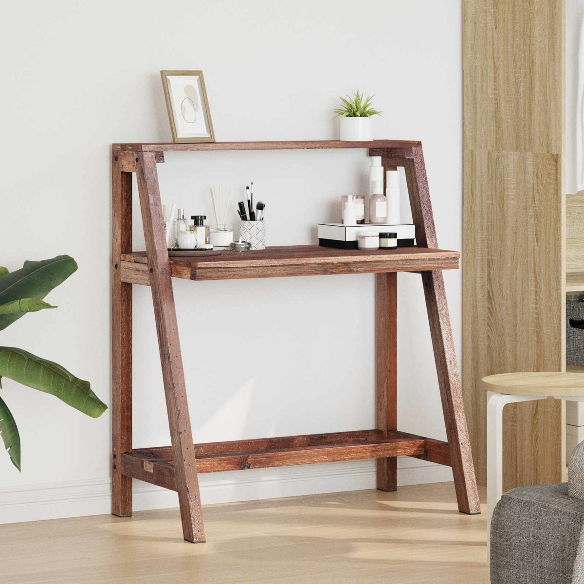 Vidaxl bureau bruin 90 x 50 x 103 cm massief gerecycled hout
