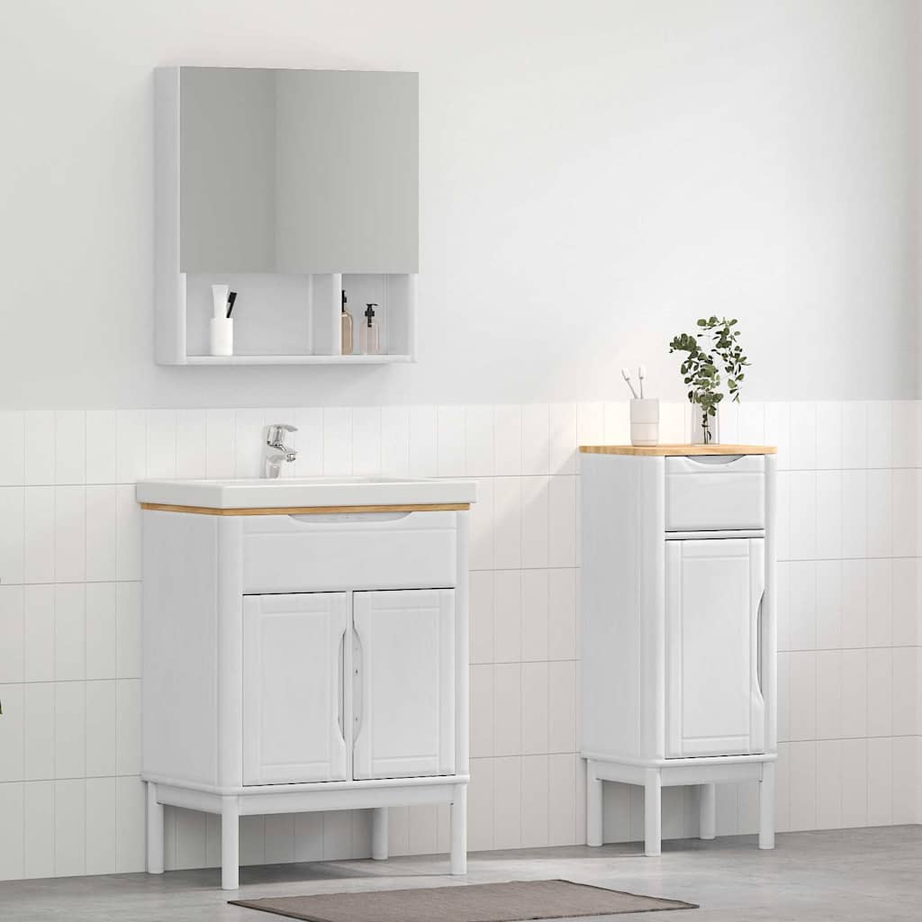 Vidaxl badkamermeubelset floro 2 st wit massief vurenhout