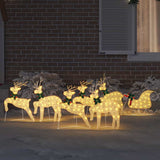Vidaxl led rendieren 7 pcs goud stof