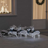 Vidaxl led rendieren 4 pcs wit stof