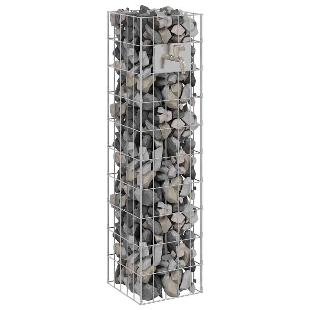 Vidaxl gabion kraan zilver 25 x 25 x 100 cm roestvrij staal
