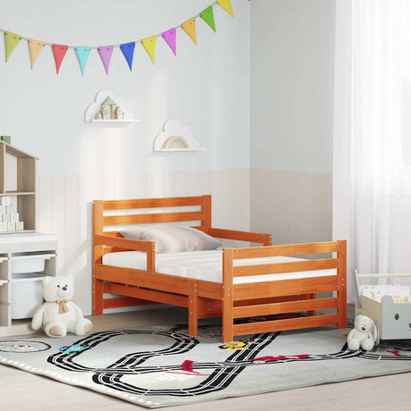Vidaxl bedframe met uitbreidbaar matras bruin 80 x 200 cm