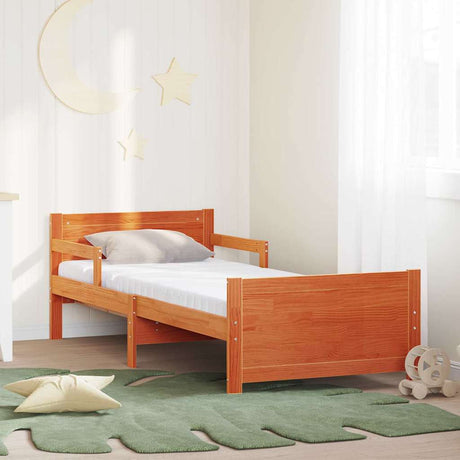 Vidaxl bedframe met uitschuifbaar matras bruin 80 x 200 cm