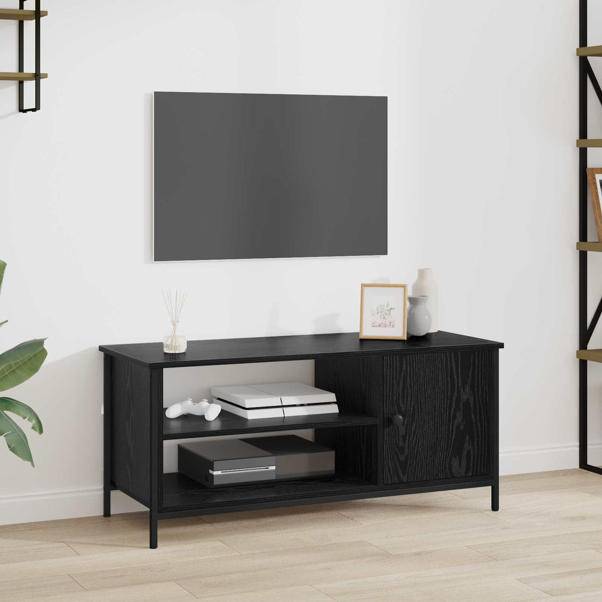 Vidaxl tv-kast 100 x 40 x 45 cm zwart eiken bewerkt hout