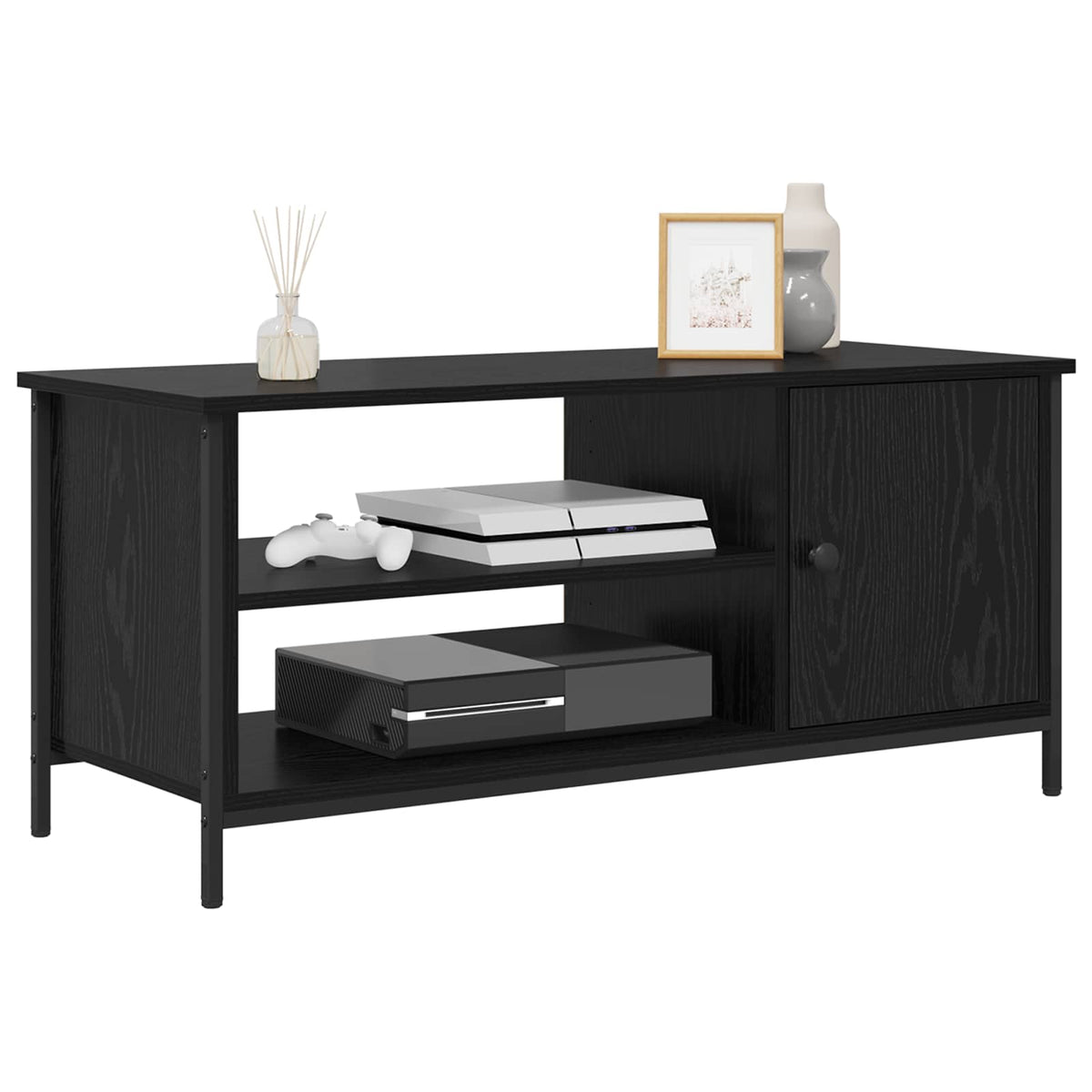 Vidaxl tv-kast 100 x 40 x 45 cm zwart eiken bewerkt hout
