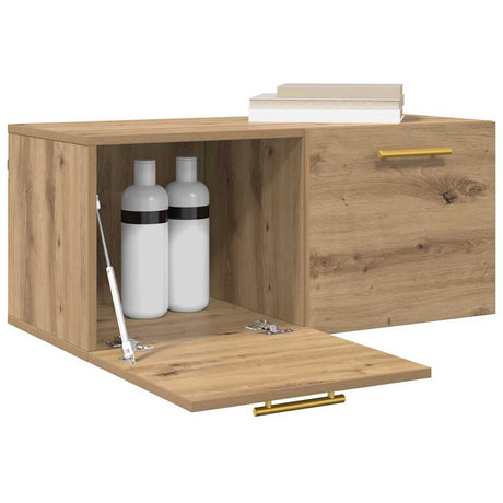 Vidaxl wandkast 80 x 36.5 x 35 cm bewerkt hout artisanaal eikenkleurig
