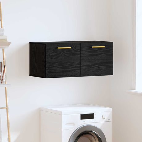 Vidaxl wandkast 80 x 36.5 x 35 cm bewerkt hout zwart eiken
