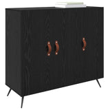 Vidaxl dressoir zwart eiken 89,5 x 34 x 80 cm bewerkt hout