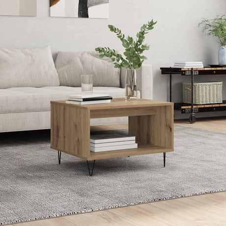 Vidaxl salontafel artisanaal eikenkleurig 60 x 50 x 40 cm bewerkt hout