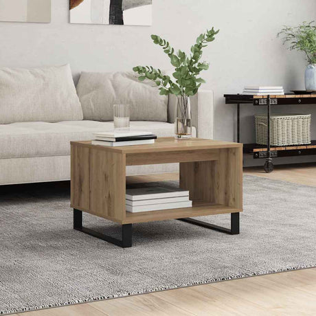 Vidaxl salontafel artisanaal eikenkleurig 60 x 50 x 40 cm bewerkt hout