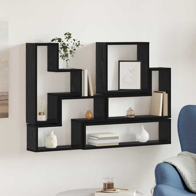 Vidaxl wandplank muurmontage zwart eiken 96 x 12 x 64 cm