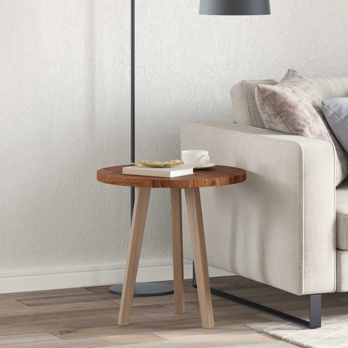 Vidaxl tafelblad ø 50 x 2,5 cm rond massief eikenhout licht bruin