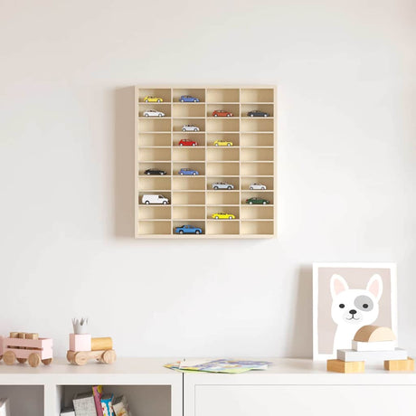 Vidaxl muurdisplaykast muurmontage beige 40 x 4,5 x 43 cm bewerkt hout