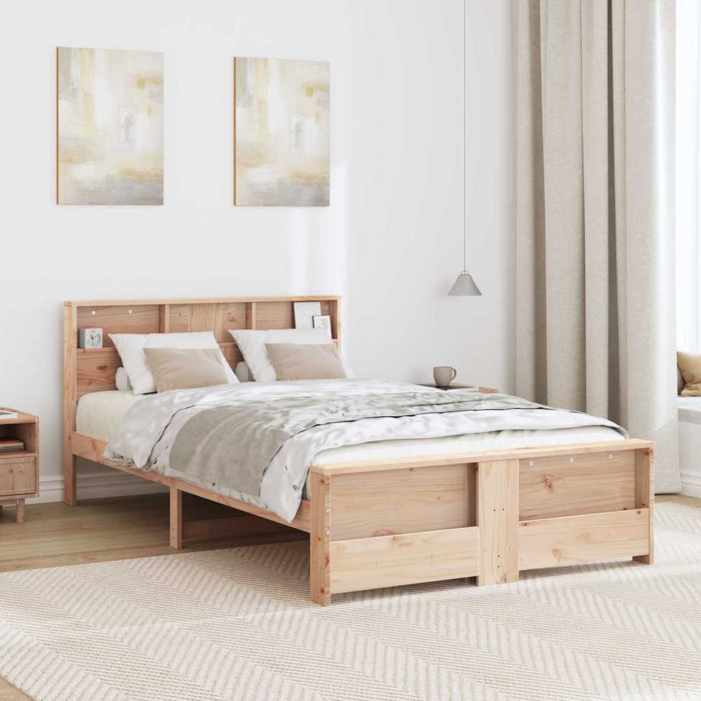 Vidaxl bedframe met plank bruin 120 x 200 cm massief grenenhout