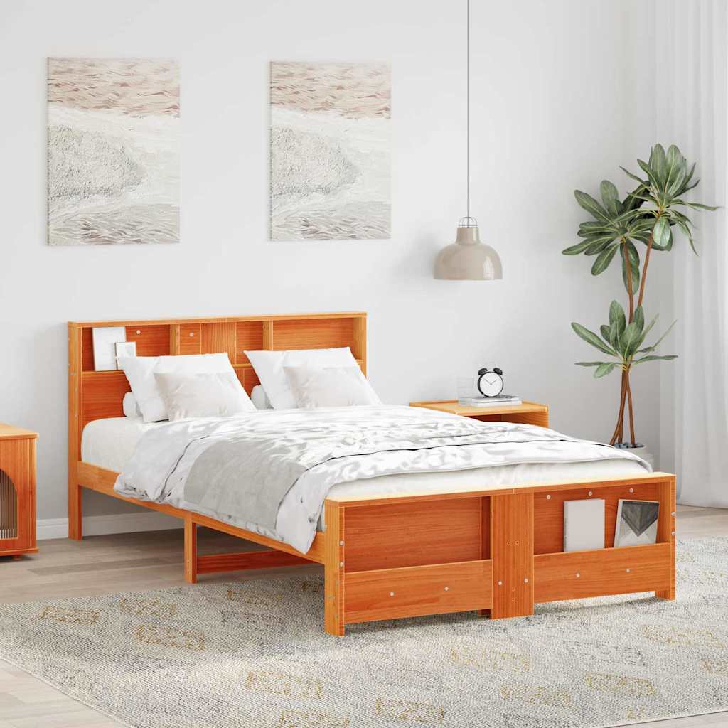 Vidaxl bedframe met plank wasbruin 120 x 200 cm massief grenenhout