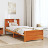 Vidaxl bedframe met plank wasbruin 90 x 200 cm massief grenenhout