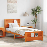 Vidaxl bedframe met plank wasbruin 80 x 200 cm massief grenenhout