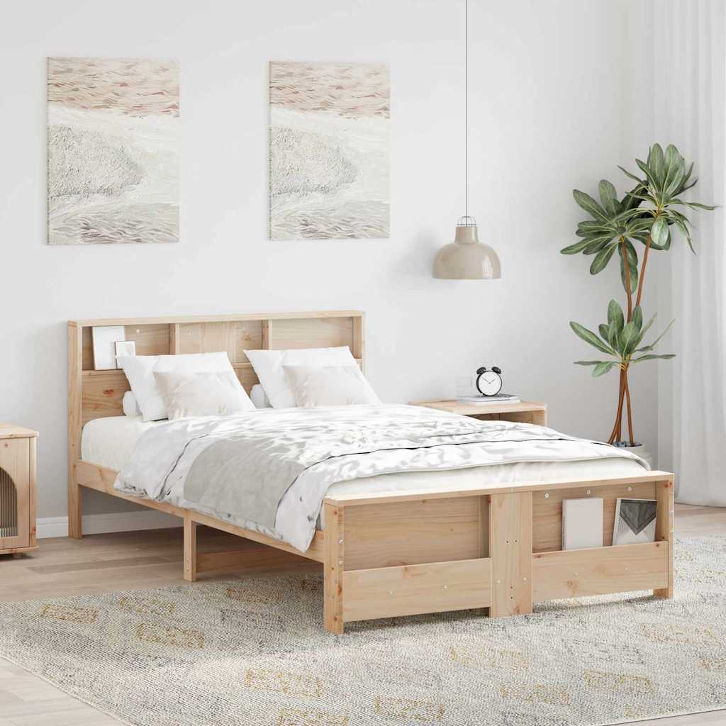 Vidaxl bedframe met plank bruin 120 x 190 cm massief grenenhout