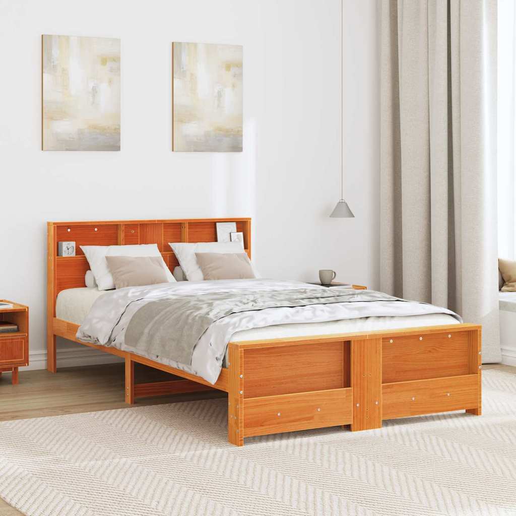 Vidaxl bedframe met plank wasbruin 120 x 190 cm massief grenenhout