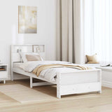 Vidaxl bedframe met plank wit 90 x 190 cm massief grenenhout