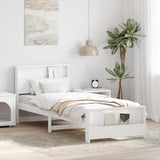 Vidaxl bedframe met plank wit 75 x 190 cm massief grenenhout