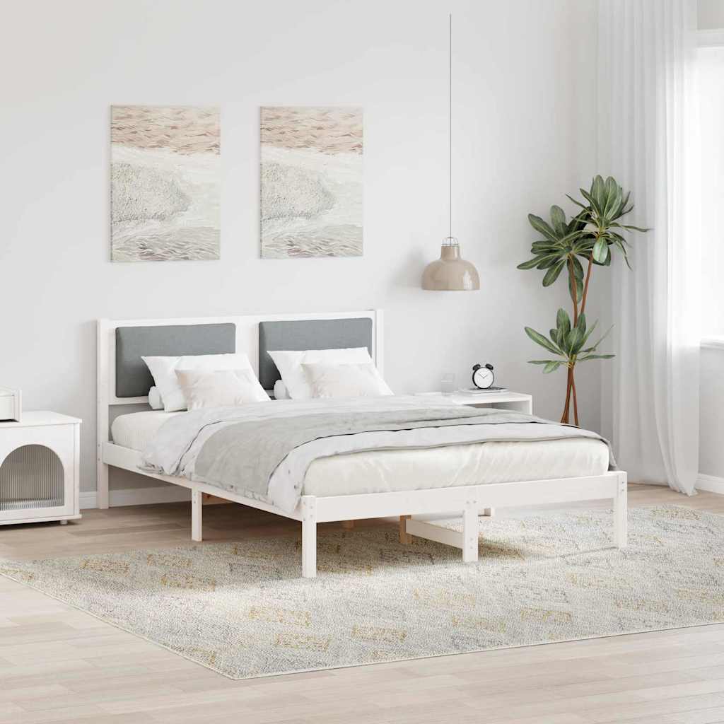 Vidaxl bedframe lichtgrijs 160 x 200 cm massief grenenhout