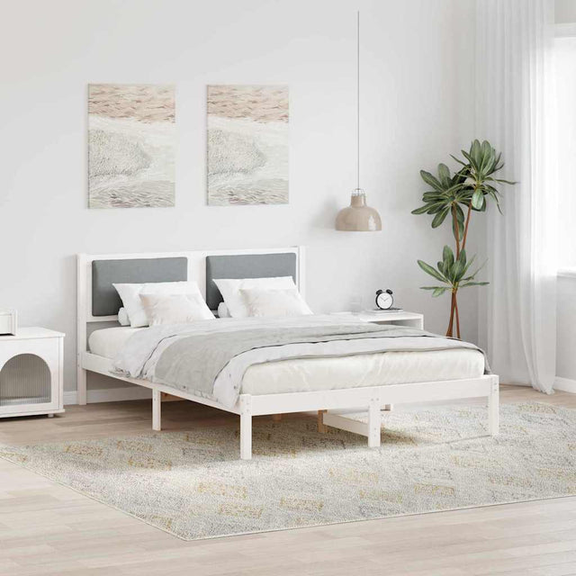 Vidaxl bedframe lichtgrijs 160 x 200 cm massief grenenhout