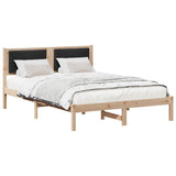 Vidaxl bedframe met hoofdeinde zwart 150 x 200 cm massief grenenhout
