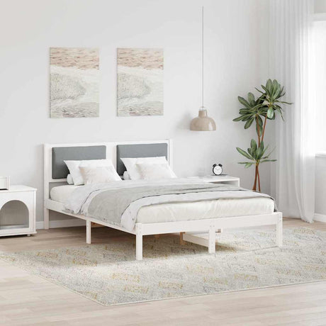 Vidaxl bedframe lichtgrijs 140 x 200 cm massief grenenhout