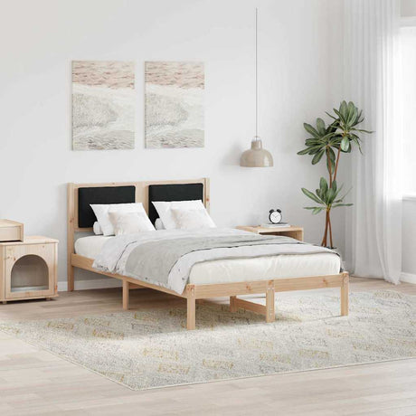 Vidaxl bedframe met hoofdeinde zwart 120 x 200 cm massief grenenhout