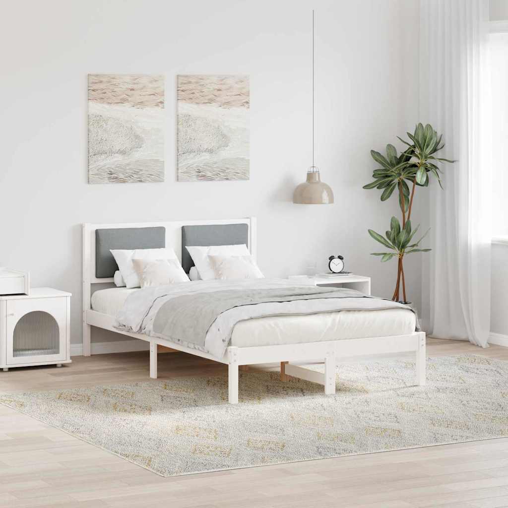 Vidaxl bedframe lichtgrijs 120 x 190 cm massief grenenhout