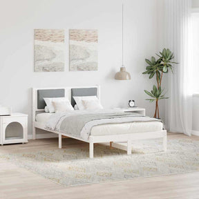 Vidaxl bedframe lichtgrijs 120 x 190 cm massief grenenhout