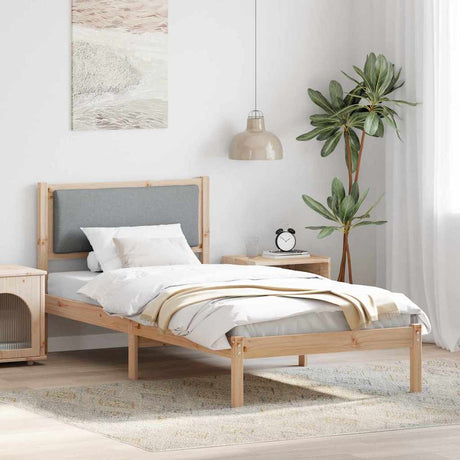 Vidaxl bedframe lichtgrijs 100 x 200 cm massief grenenhout