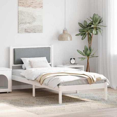Vidaxl bedframe lichtgrijs 90 x 200 cm massief grenenhout