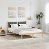 Vidaxl bedframe donkergrijs 150 x 200 cm massief grenenhout