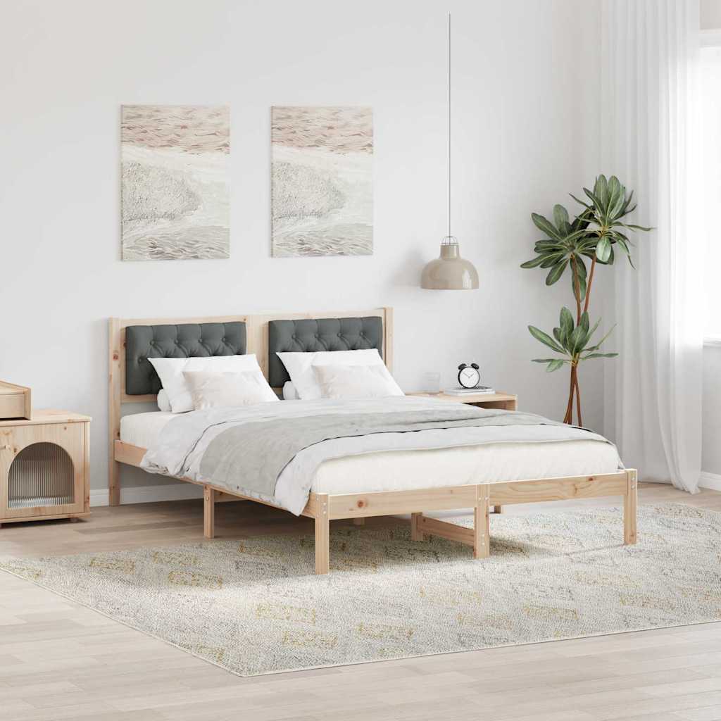 Vidaxl bedframe donkergrijs 140 x 200 cm massief grenenhout